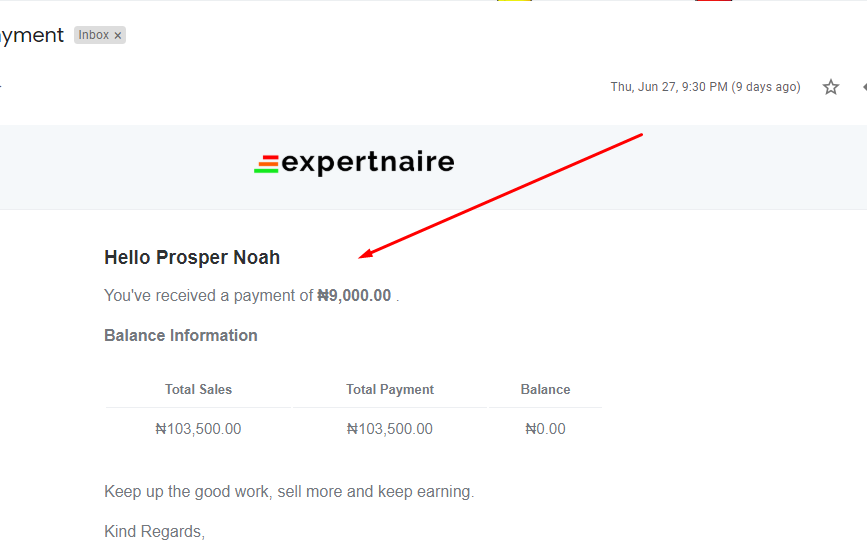 expertnaire payment proof